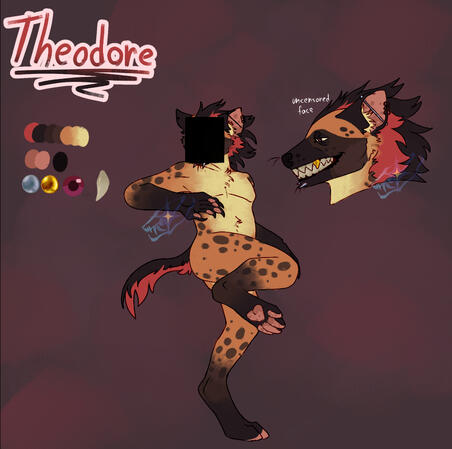 Yet another oc ref sheet..sighs.. flat colored with rendered piercings and golden tooth!!