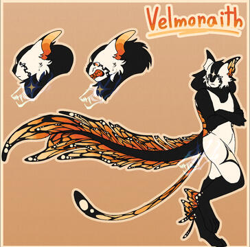 Reference sheet of Velmoraith, flat colors